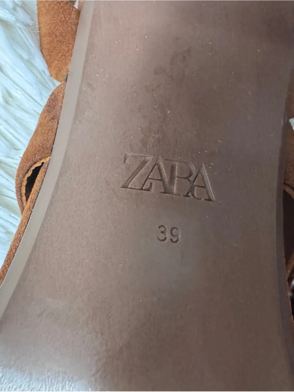 Zara Suede Strappy Block Heel Sandals – Warm Brown, Women’s 8/8.5